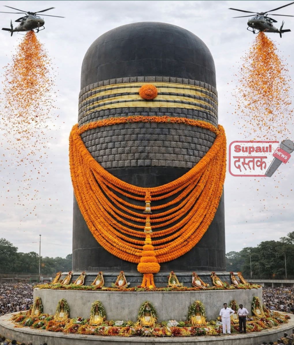 विश्वस्तर के सबसे विशाल शिवलिंग स्थापित, श्रद्धालुओं की भारी भीड़
